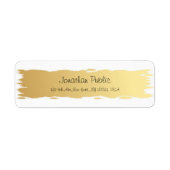 Trendy Elegant Goud Wit Script Luxe Modern Etiket (Voorkant)