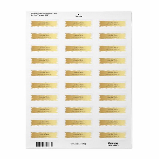 Trendy Elegant Goud Wit Script Luxe Modern Etiket (Full Sheet)