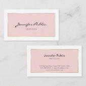 Trendy Elegant Handgeschreven Script Roze Gold Pla Visitekaartje (Voorkant / Achterkant)