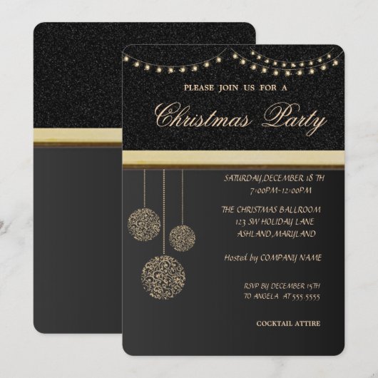 Trendy Elegant kerstballen, kerstfeest Kaart (Voorkant / Achterkant)