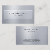 Trendy Elegant Minimalist Modern Silver Blik Plain Visitekaartje (Voorkant / Achterkant)