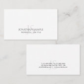 Trendy Elegant Minimalist Monogram Plain Modern Visitekaartje (Voorkant / Achterkant)