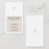 Trendy Elegant Minimalistic Design Monogram Plain Visitekaartje (Voorkant / Achterkant)