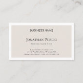 Trendy Elegant Minimalistisch design Modern Plain Visitekaartje (Achterkant)