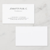 Trendy Elegant Modern Design Minimalist Plain Luxe Visitekaartje (Voorkant / Achterkant)