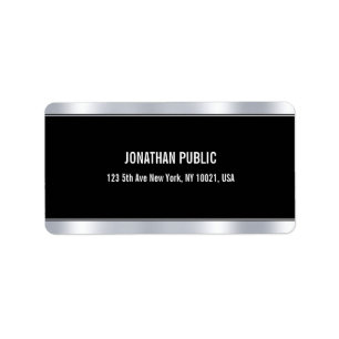 Trendy Elegant Modern Glamor Black en Silver Etiket