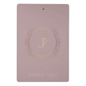Trendy Elegant Modern Monogrammed Sjabloon Mini Klembord (Achterkant)