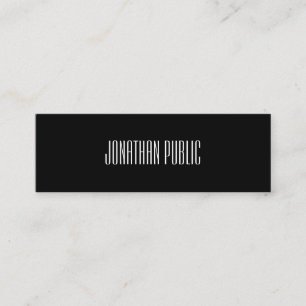 Trendy Elegant Modern Zwart Wit Cool Clean Plain Mini Visitekaartje