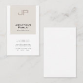 Trendy Elegant Monogram Design Simple Plain Luxe Visitekaartje (Voorkant / Achterkant)