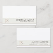 Trendy Elegant Monogram Minimalistisch Ontwerp Lux Visitekaartje (Voorkant / Achterkant)