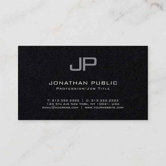 Trendy Elegant Monogram Minimalistische Plain Luxu Visitekaartje (Achterkant)