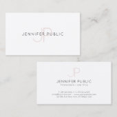 Trendy Elegant Monogrammed Modern Design Plain Visitekaartje (Voorkant / Achterkant)
