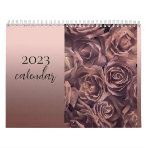 trendy elegant roos gold met bloemen 2023 kalender