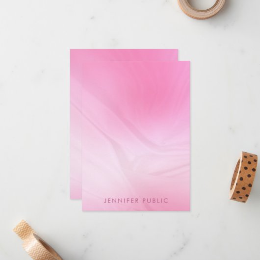 Trendy Elegant Roze Moderne Sjabloon Rechthoek (Voorkant / Achterkant in situ)