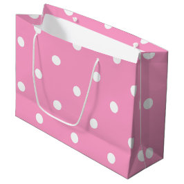 Trendy Elegant Roze Wit Polka Dots Sjabloon Groot Cadeauzakje
