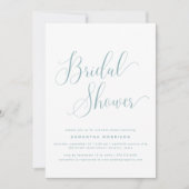 Trendy Elegant Script Dusty Blue Vrijgezellenfeest Kaart (Voorkant)