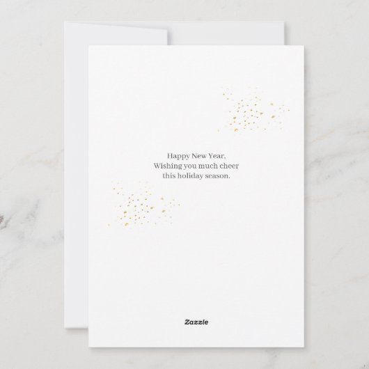 Trendy Elegant Script Happy New Year One Foto Feestdagenkaart