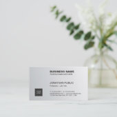 Trendy Elegant Silver Sleek Chic Plain Corporate Visitekaartje (Staand voorkant)