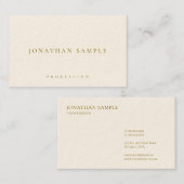 Trendy Elegant Simple Template Gold Text Deluxe Visitekaartje (Voorkant / Achterkant)