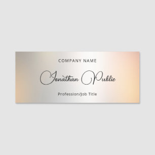 Trendy Elegant Sjabloon Silver Custom Typografie Naamplaatje