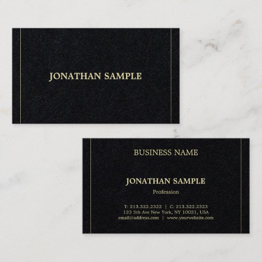 Trendy Elegant Slank Goud Design Luxe Plain Visitekaartje (Voorkant / Achterkant)