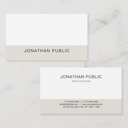 Trendy Elegant Slank Grafisch Design Gewoon Modern Visitekaartje (Voorkant / Achterkant)