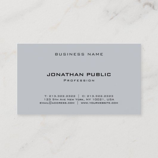 Trendy Elegant Sleek Moderne Sjabloon Professional Visitekaartje (Achterkant)