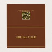 Trendy Elegant Template Folded Gold Text Brown Visitekaartjes (Buitenkant ongevouwen)