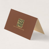Trendy Elegant Template Folded Gold Text Brown Visitekaartjes (Achterkant)