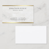 Trendy Elegant White Marble Modern Gold Sjabloon Visitekaartje (Voorkant / Achterkant)