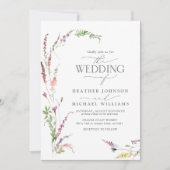 Trendy Elegant Wildflower Bloemen Details Huwelijk Kaart (Voorkant)