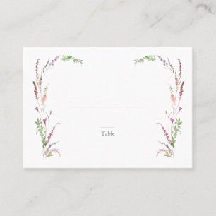 Trendy Elegant Wildflower Floral Wedding Escort Plaatskaartje