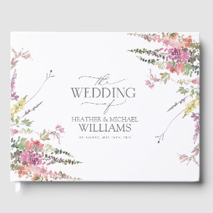 Trendy Elegant Wildflower Floral Wedding Gastenboek