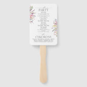 Trendy Elegant Wildflower Floral Wedding Programme Handwaaier (Achterkant)