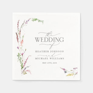 Trendy Elegant Wildflower Floral Wedding Servet