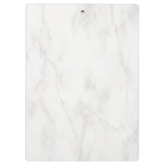 Trendy Elegant Wit Marmer Modern Sjabloon Cool Klembord (Achterkant)