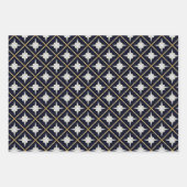 Trendy Elegant Zwart Goud en Wit Luxe Inpakpapier Vel (Voorkant)