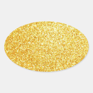 Trendy Elegante Blanco Gouden Glitter Sjabloon Mod Ovale Sticker