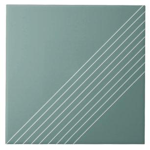 Trendy Elegante Geometrische Chic Op Saliegroen Tegeltje
