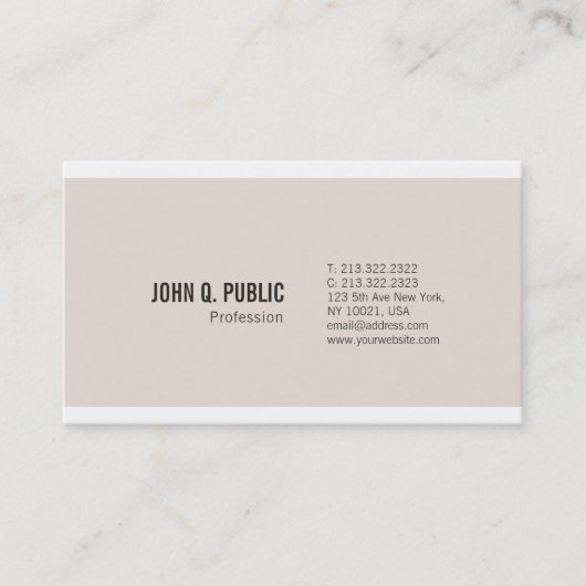 Trendy Elegante Kleuren Moderne Eenvoudige Chique  Visitekaartje (Voorkant)