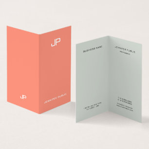 Trendy Elegante Kleuren Monogram Sjabloon Modern Visitekaartjes