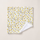 Trendy elegante madeliefjes geel en wit Sjabloon Bad Handdoek (Wasdoekje)