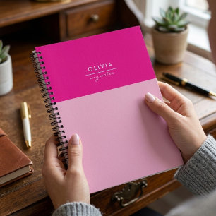 Trendy Elegante Meisjesachtige Monogram Minimalist Notitieboek