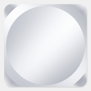 Trendy Elegante Metallic Nep Zilver Blank Aangepas Vierkante Sticker