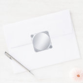 Trendy Elegante Metallic Zilveren Aangepaste Stick Vierkante Sticker (Envelop)