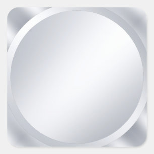 Trendy Elegante Metallic Zilveren Blanco Aangepast Vierkante Sticker