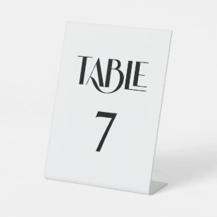 Trendy Elegante Moderne Typografie Tafelnummer Reclamebord Met Voetstuk