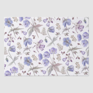 Trendy Elegante Paarse Violet Wilde Bloemen Feest Tissuepapier