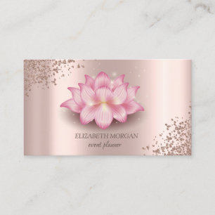 Trendy Elegante Roze Goud Diamanten Lotus Visitekaartje
