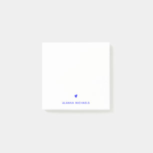 Trendy Elektrisch Blauw Neon Hart Persoonlijk Post-it® Notes
